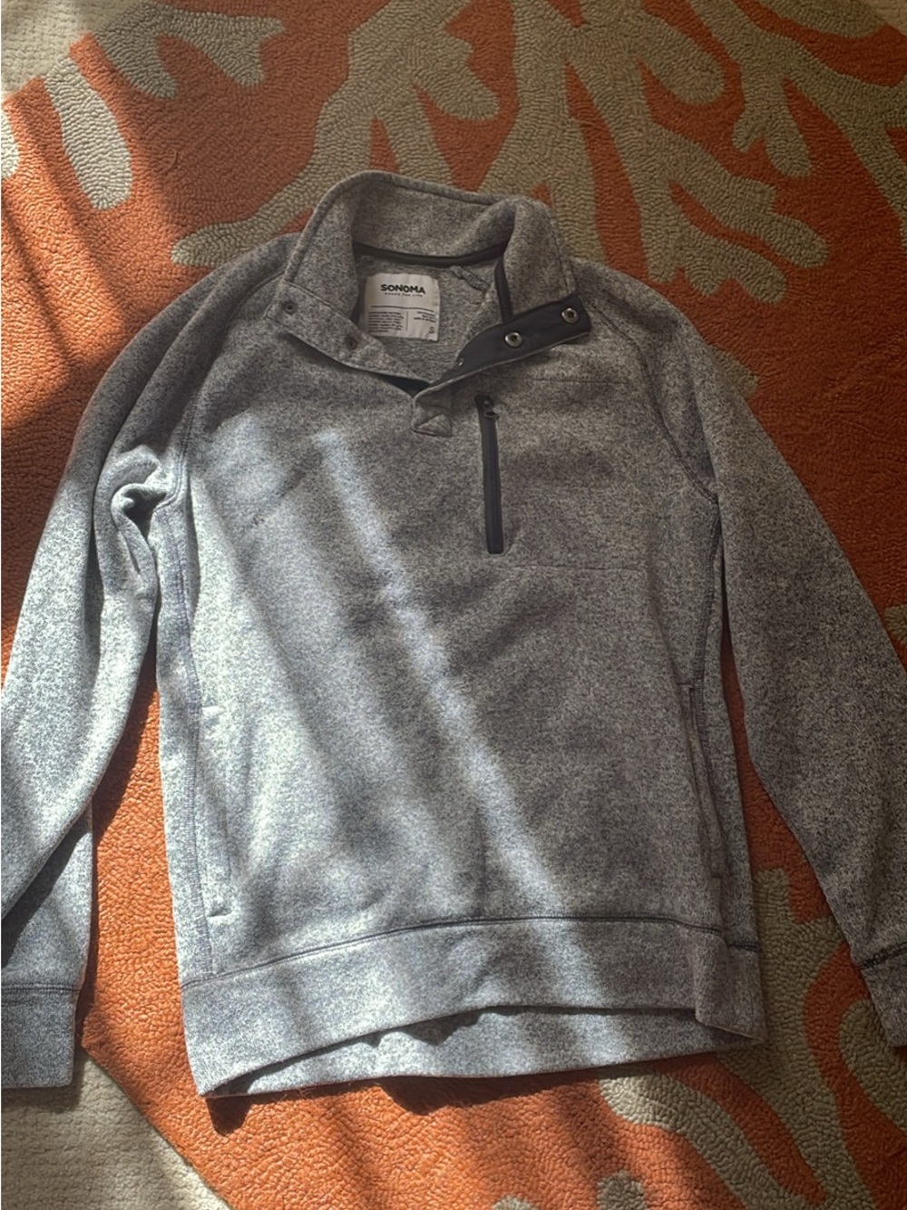 Sonoma Men's Gray Quarter-Zip Pullover Hoodie